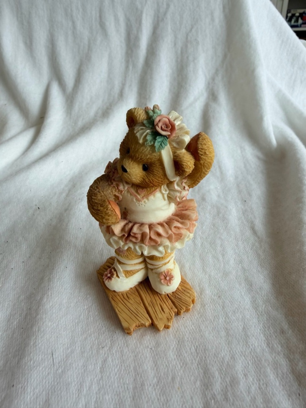 Cherished Teddies Tan and Pink Ballerina Bear Figurine Mindy